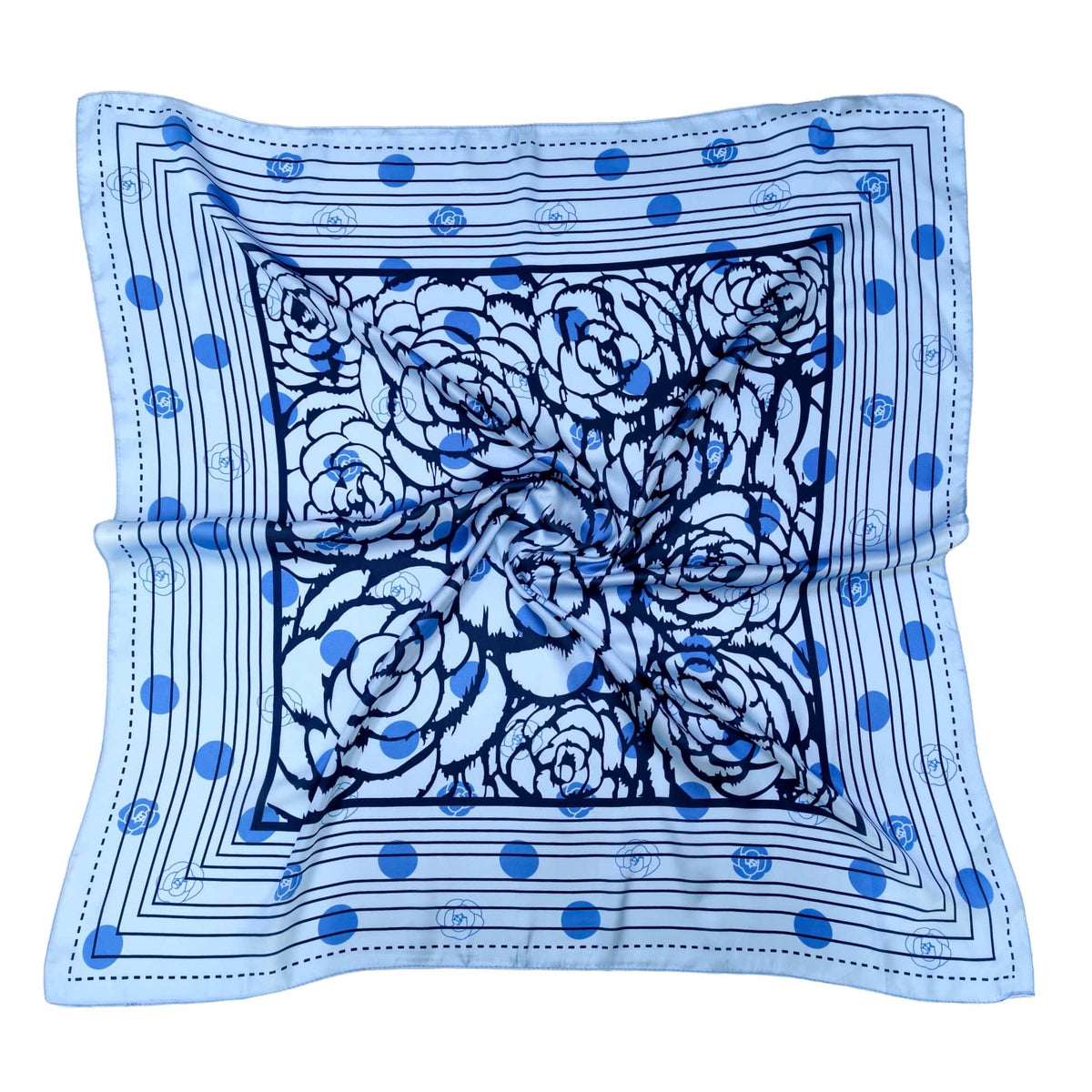 WLQS554 Rose Border Print Square Scarf - MiMi Wholesale