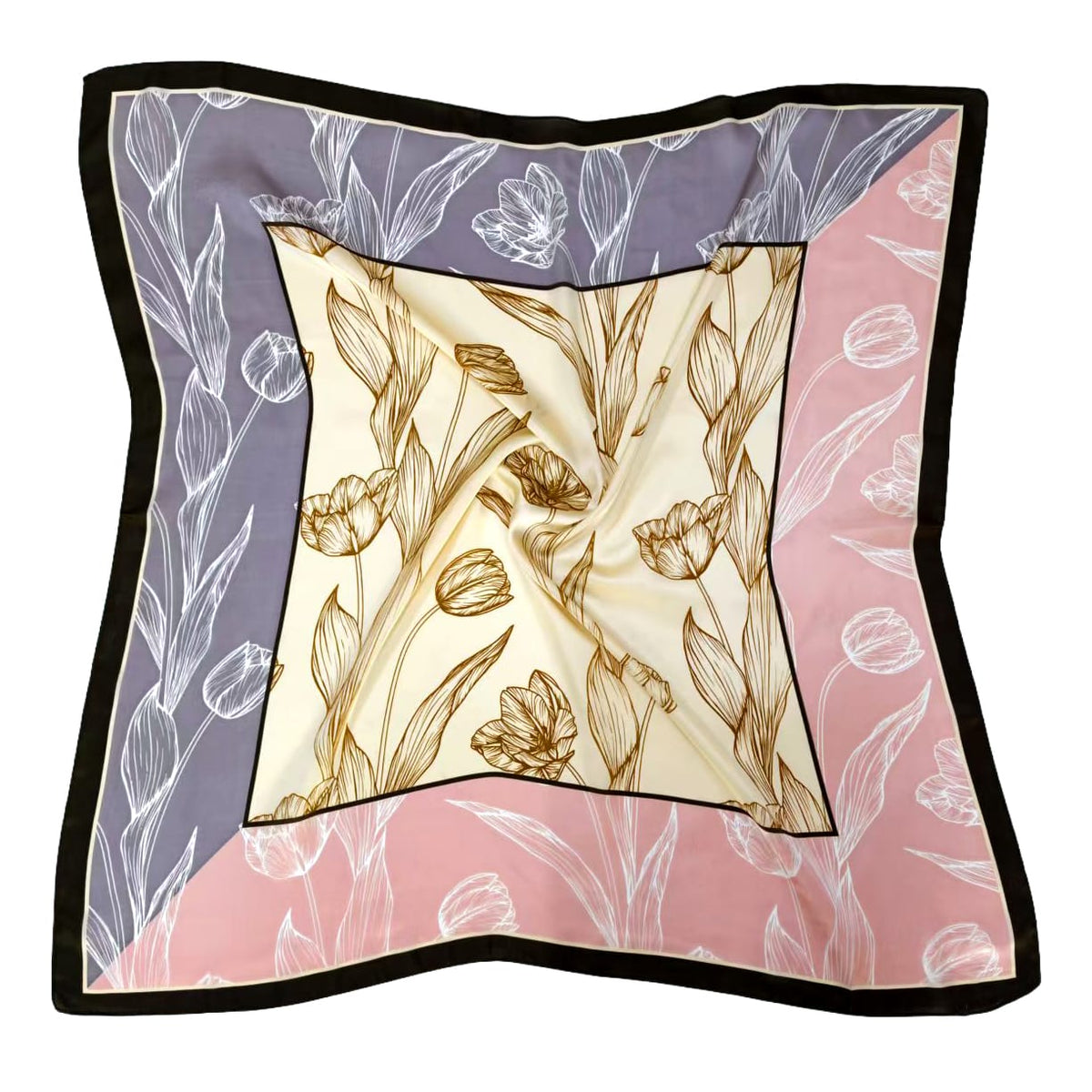 WLQS556 Flower Print Square Scarf - MiMi Wholesale