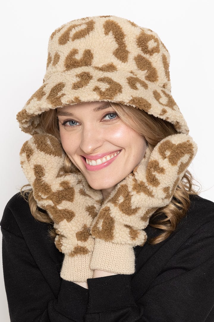 YGM120004 Leopard Teddy Pop - Top Mittens - MiMi Wholesale