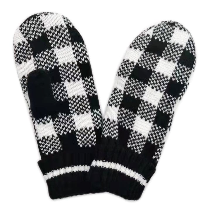 YGM220147 Buffalo Plaid Mittens - MiMi Wholesale