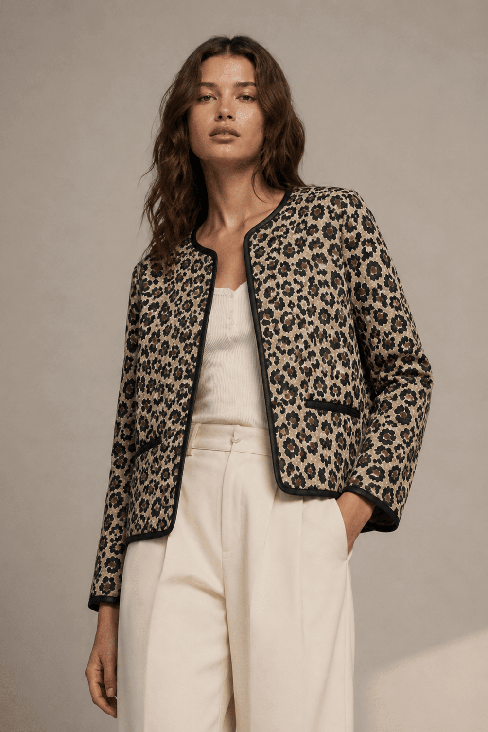 ZCJS632 Darby Leopard Print Jacket - MiMi Wholesale