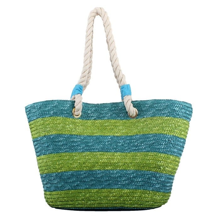 2455 Rope Handle Straw Shoulder Tote/Beach Bag - MiMi Wholesale