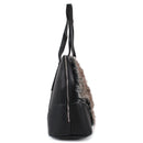 64637 Tricolor Faux-Fur Dome Shoulder Satchel - MiMi Wholesale