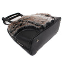 64637 Tricolor Faux-Fur Dome Shoulder Satchel - MiMi Wholesale