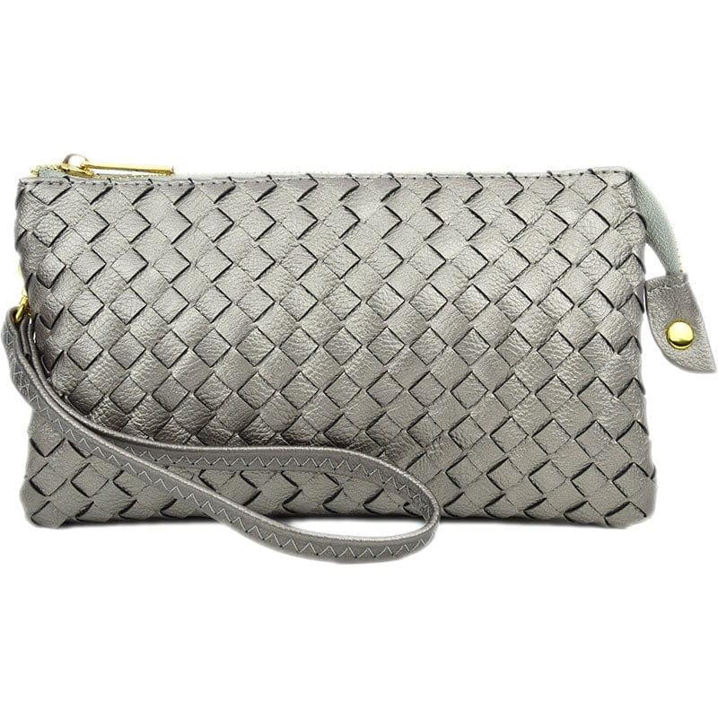 7050 Woven Three Compartment Clutch/Crossbody Bag - MiMi Wholesale