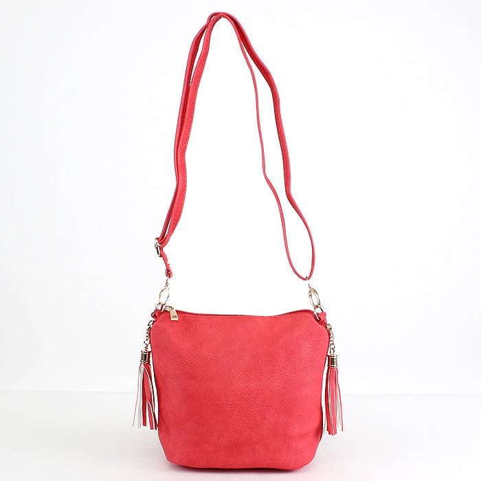 A8008 Crossbody Bag w/ 2 Side Tassel Zippers - MiMi Wholesale