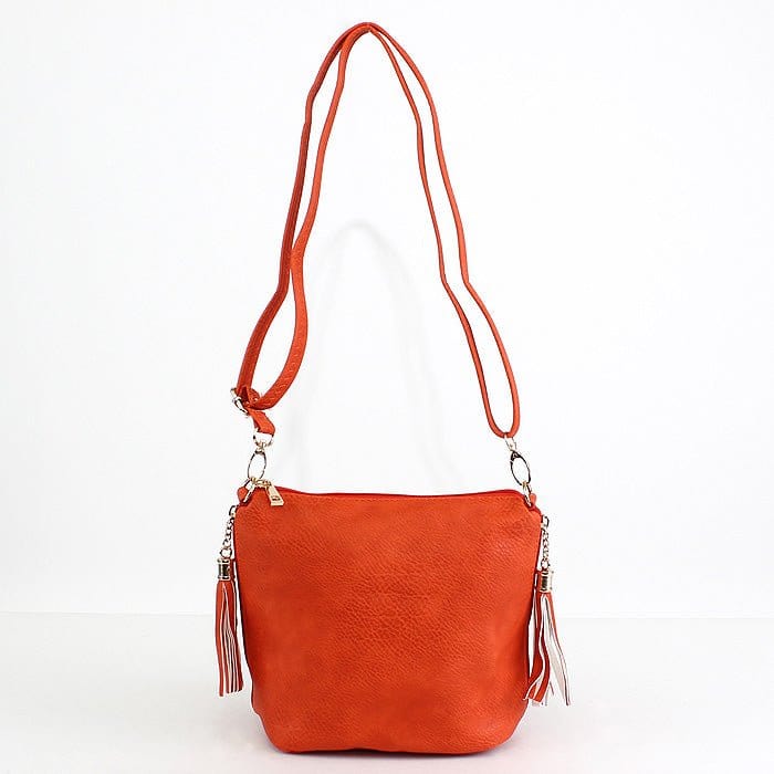 A8008 Crossbody Bag w/ 2 Side Tassel Zippers - MiMi Wholesale
