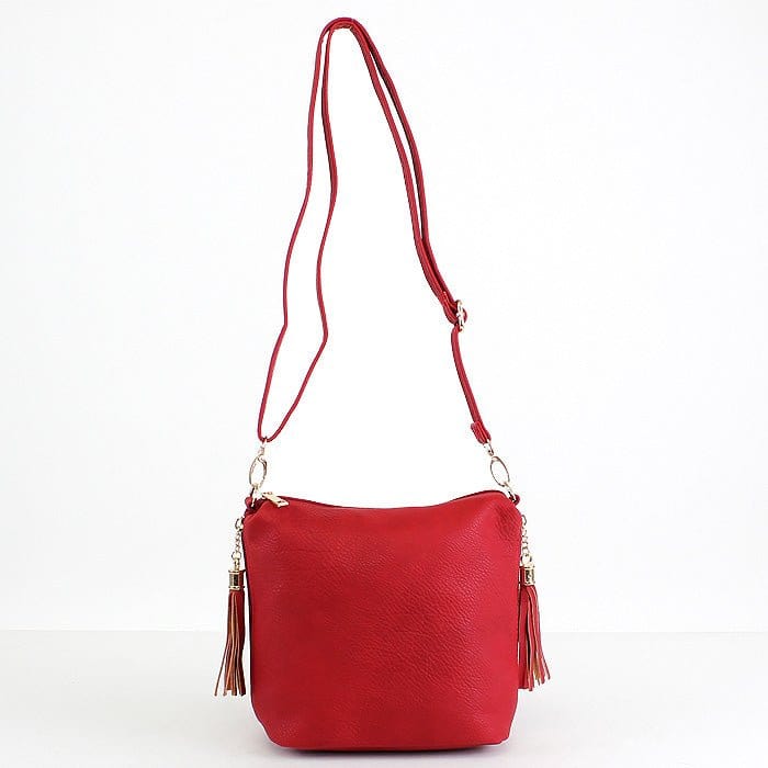 A8008 Crossbody Bag w/ 2 Side Tassel Zippers - MiMi Wholesale