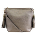 A8008 Crossbody Bag w/ 2 Side Tassel Zippers - MiMi Wholesale