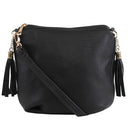 A8008 Crossbody Bag w/ 2 Side Tassel Zippers - MiMi Wholesale