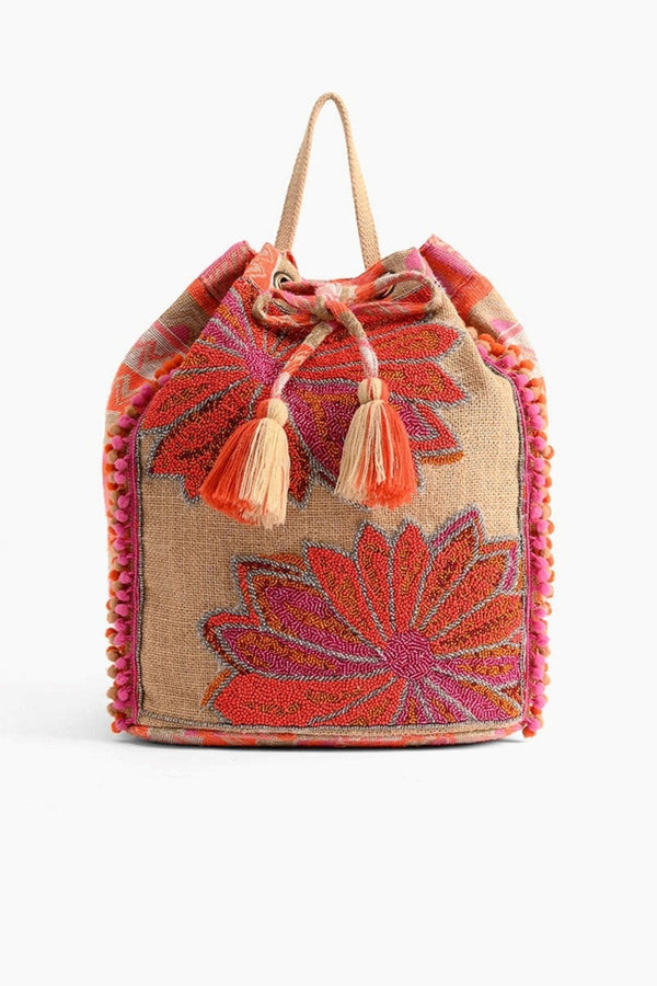 AB22491 Analisa Poppy Floral Beaded Backpack - MiMi Wholesale