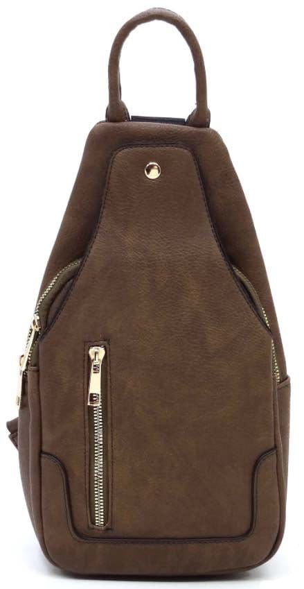 AD2766 Vegan Leather Fashion Sling Backpack Bag - MiMi Wholesale