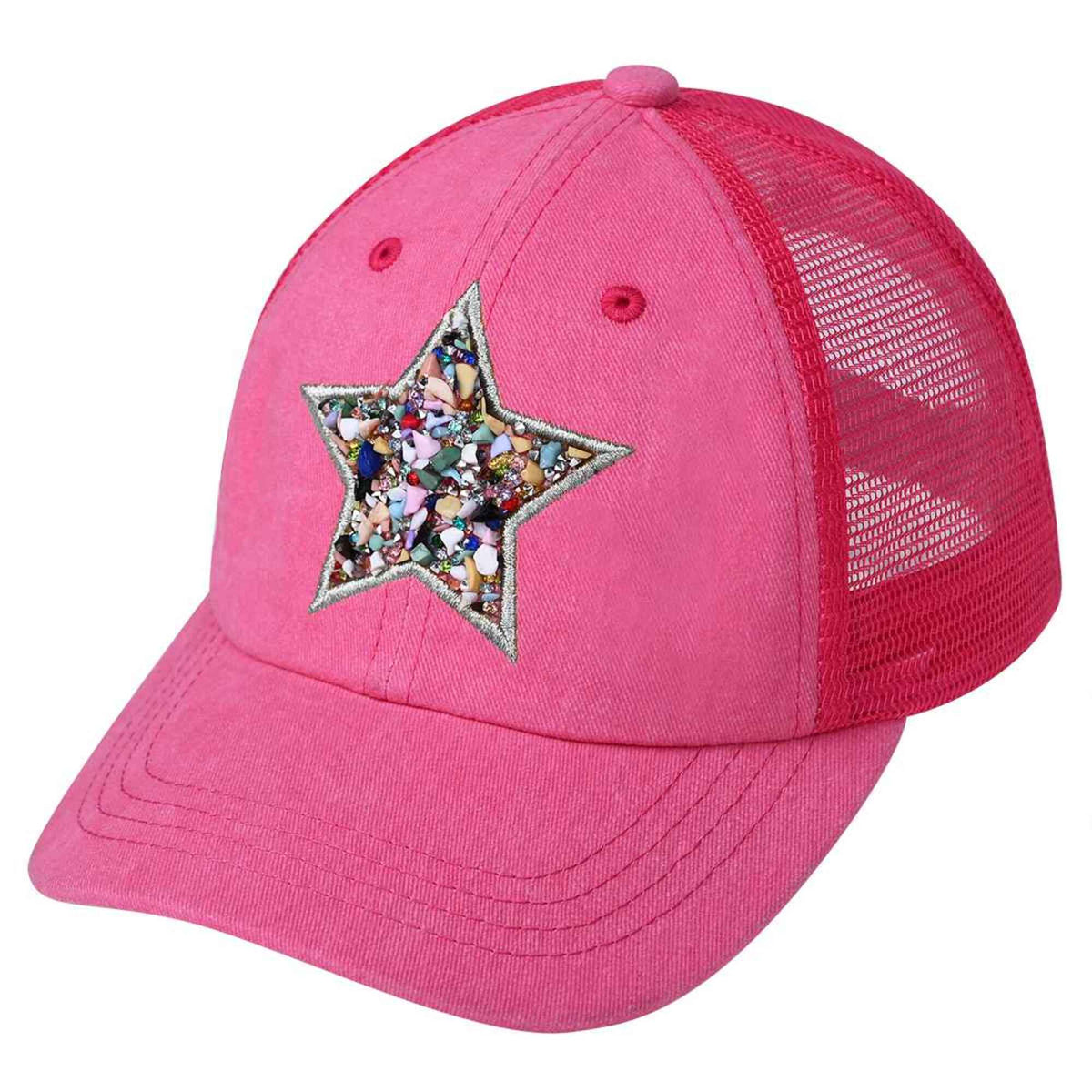 BAB8038 Star Stone Embellishment Baseball Cap - MiMi Wholesale