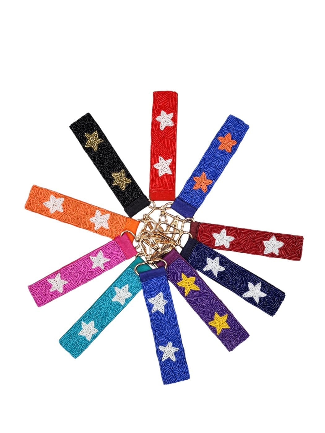 BAH001 Star Beaded Keychain Wristlet - MiMi Wholesale