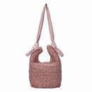 BGA2745 Liza Leather Handle Straw Tote Bag - MiMi Wholesale