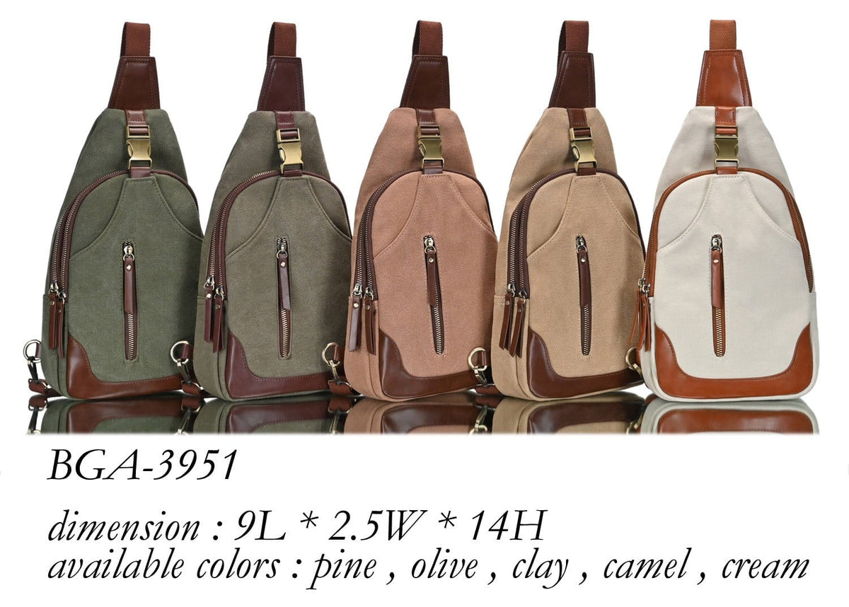 BGA3951 Canvas Sling Backpack - MiMi Wholesale