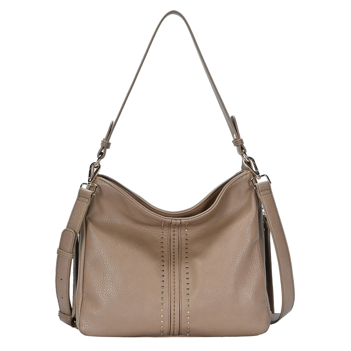 BGA6128 Mina Stud Accent Hobo Bag - MiMi Wholesale
