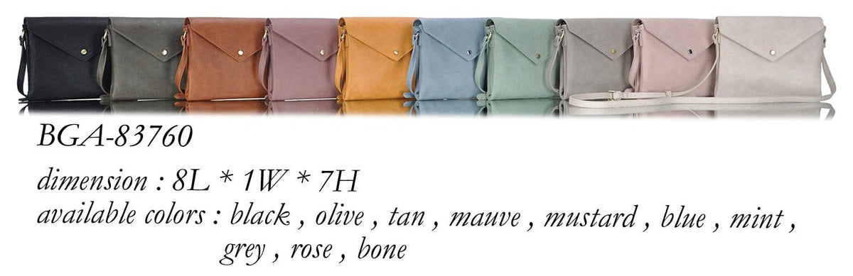 BGA83760 Quinn Three Compartment Envelope Crossbody - MiMi Wholesale