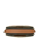 BGS6844 Helena Straw Crossbody Bag With Leather Paneling - MiMi Wholesale