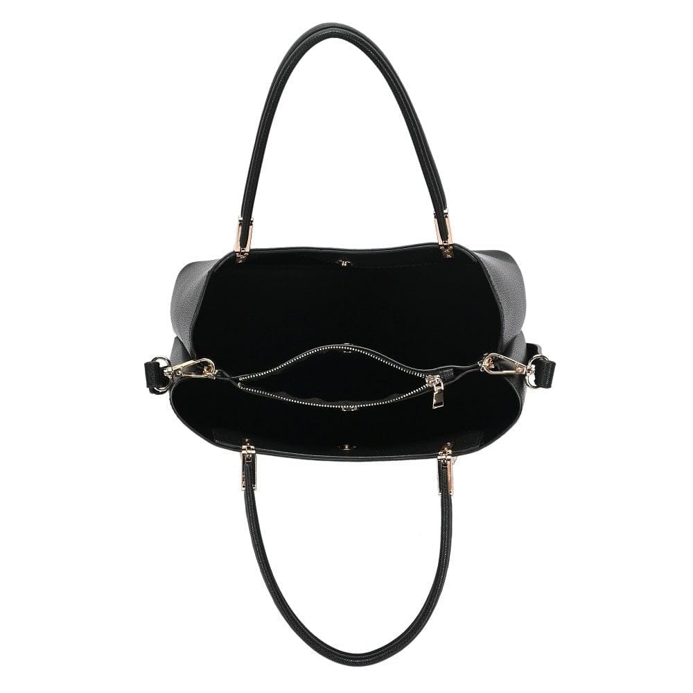 BGT3164 Two Compartment Structured Top Handle Handbag/Satchel - MiMi Wholesale