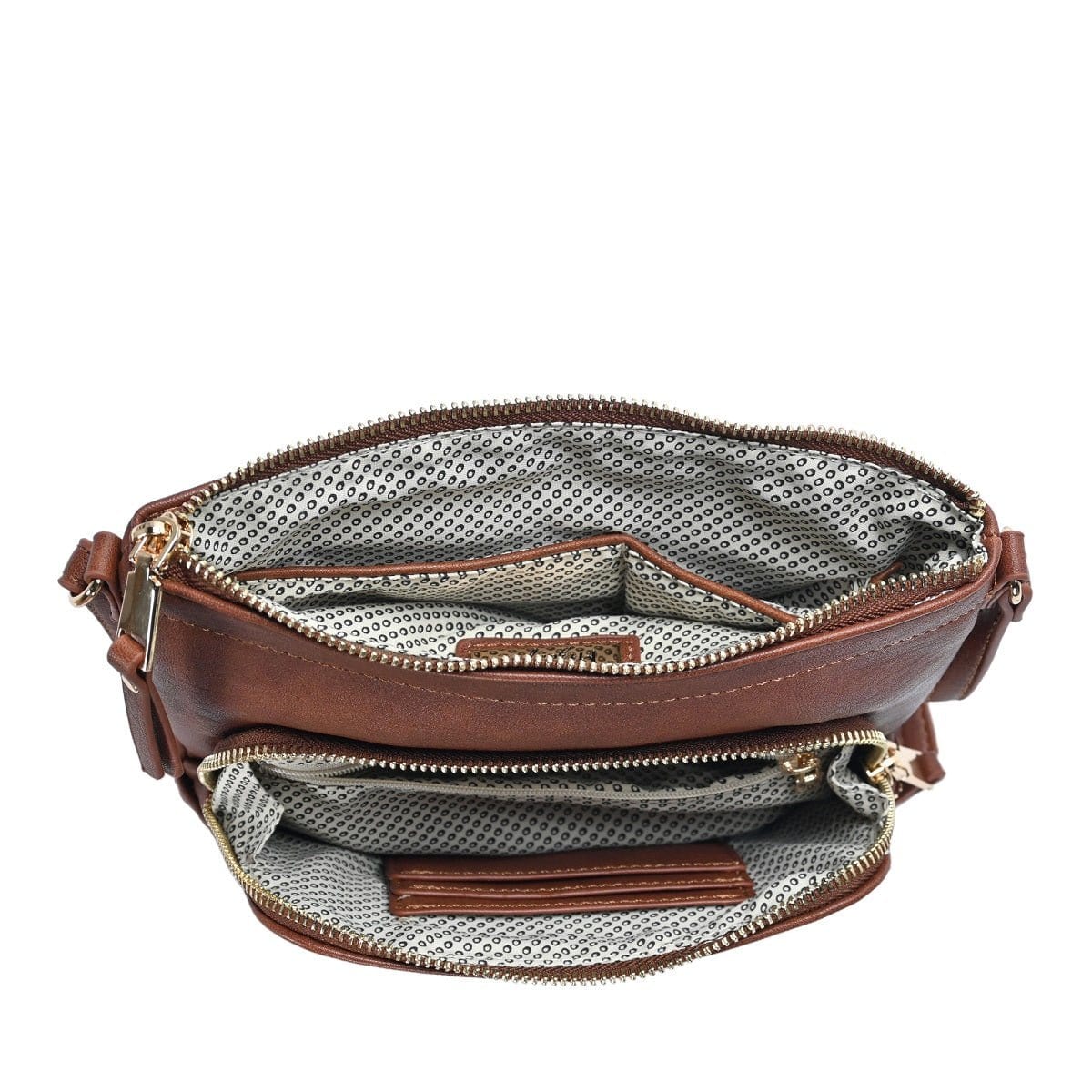 BGT5449 Multi Pockets Crossbody w/Front & Back Zippers - MiMi Wholesale