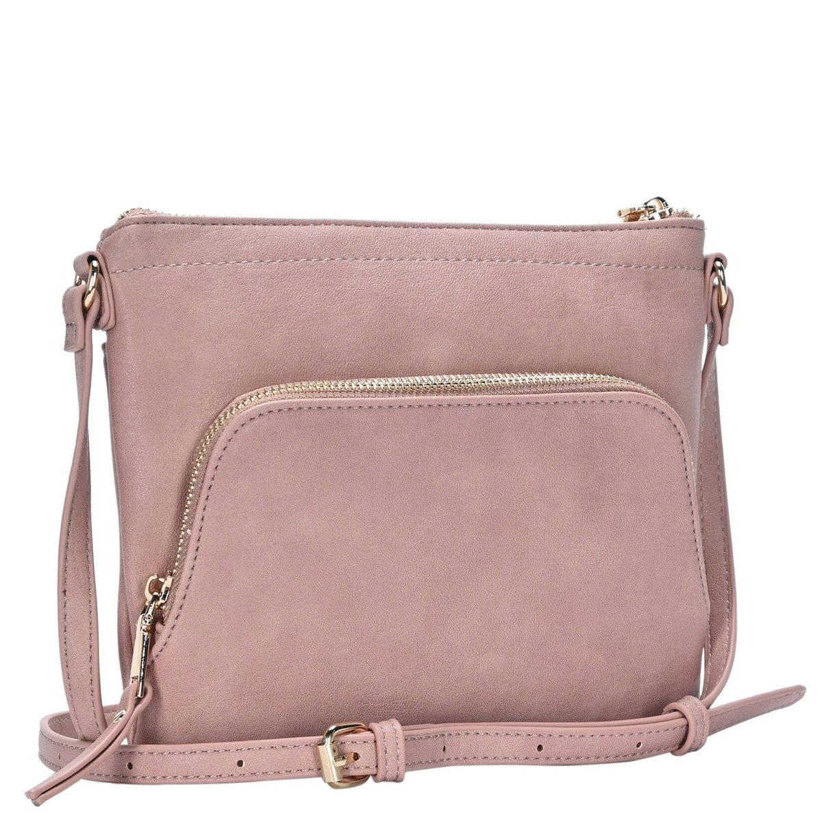 BGT5449 Multi Pockets Crossbody w/Front & Back Zippers - MiMi Wholesale