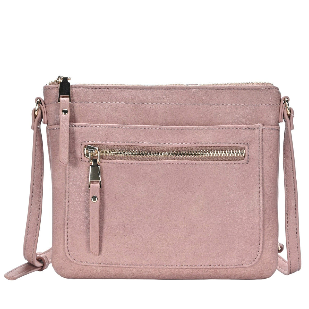 BGT5449 Multi Pockets Crossbody w/Front & Back Zippers - MiMi Wholesale