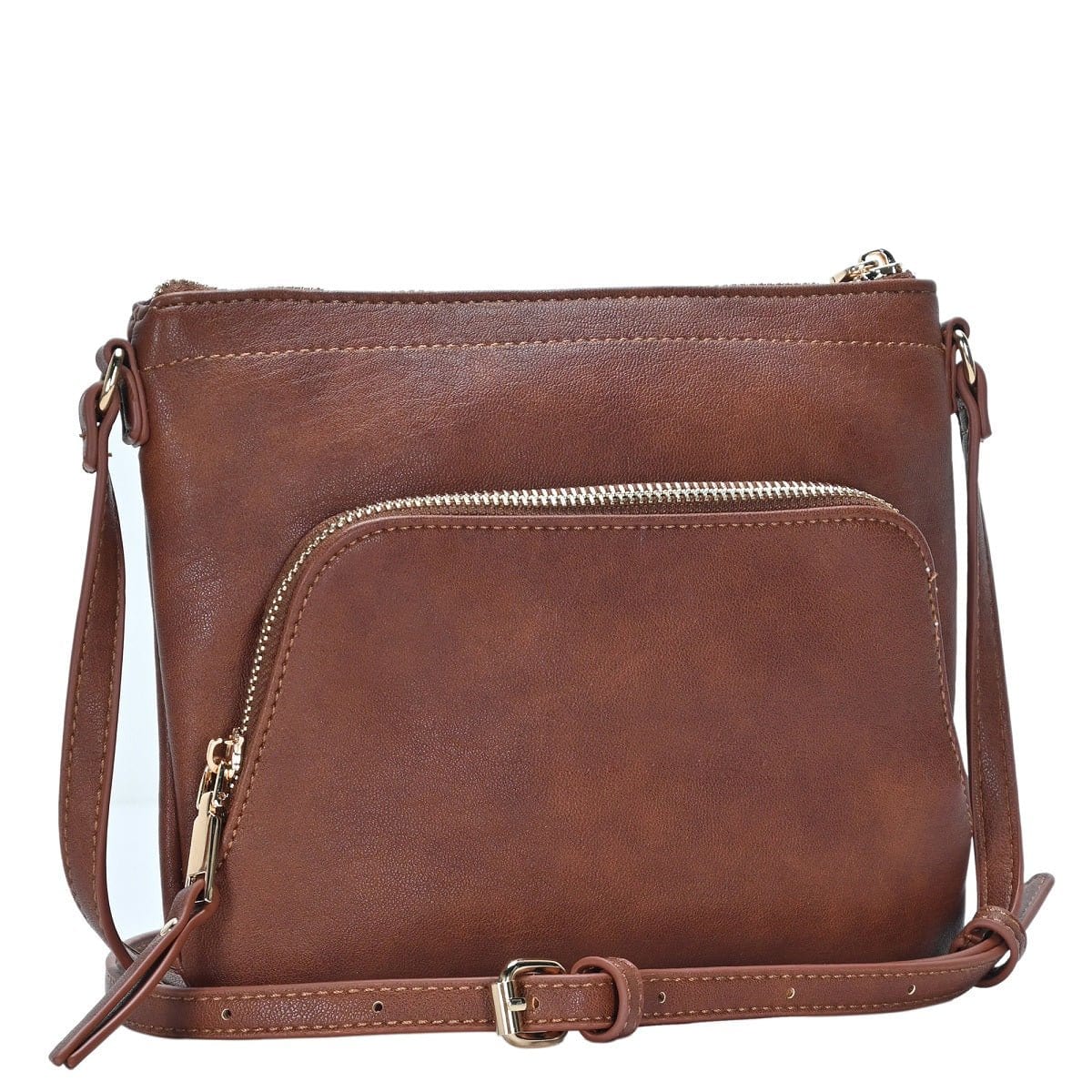 BGT5449 Multi Pockets Crossbody w/Front & Back Zippers - MiMi Wholesale