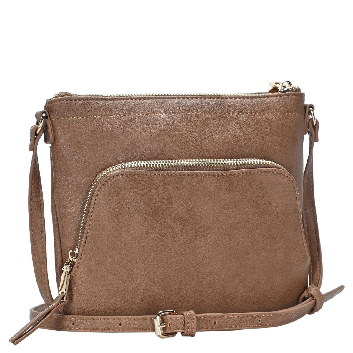 BGT5449 Multi Pockets Crossbody w/Front & Back Zippers - MiMi Wholesale