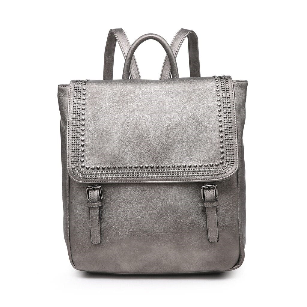 BP1939 Studded Flap Over Fashion Backpack - MiMi Wholesale