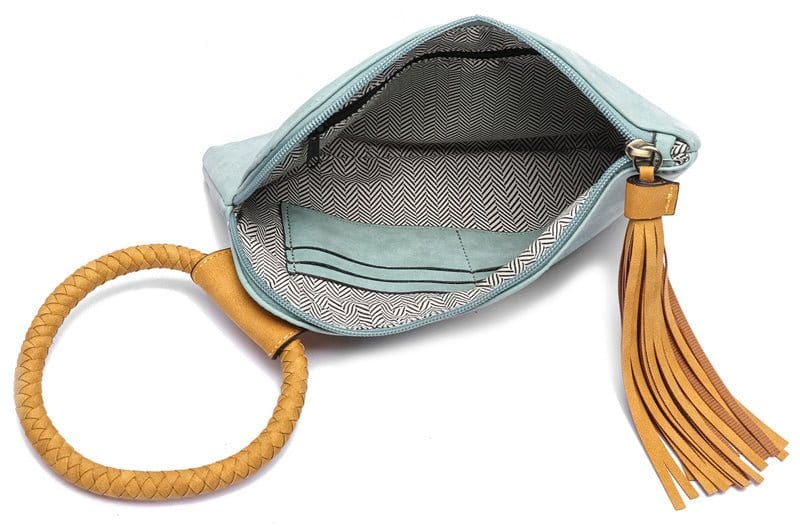 BP204 Fashion Cuff Handle Tassel Wristlet Clutch - MiMi Wholesale