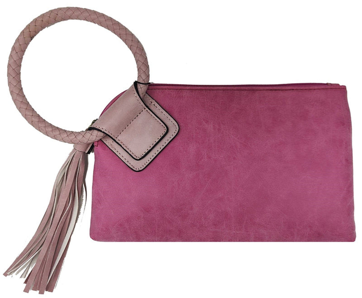 BP204 Fashion Cuff Handle Tassel Wristlet Clutch - MiMi Wholesale