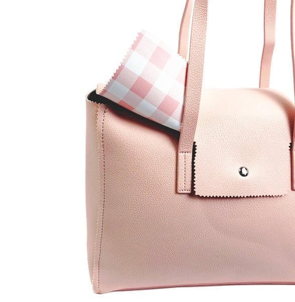 BTT19169 Everyday Tote w/ Gingham-Print Lining - MiMi Wholesale