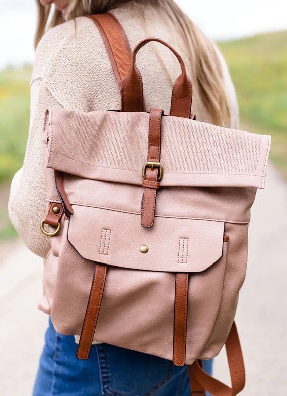 CJF080-1 Laser Cut Flap Backpack - MiMi Wholesale