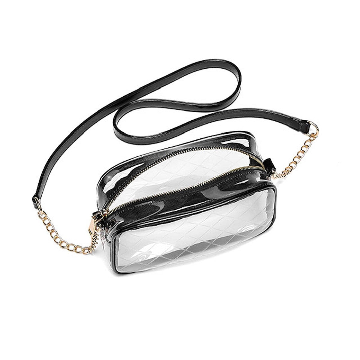 CL833 Clear Chain Strap Crossbody Bag - MiMi Wholesale