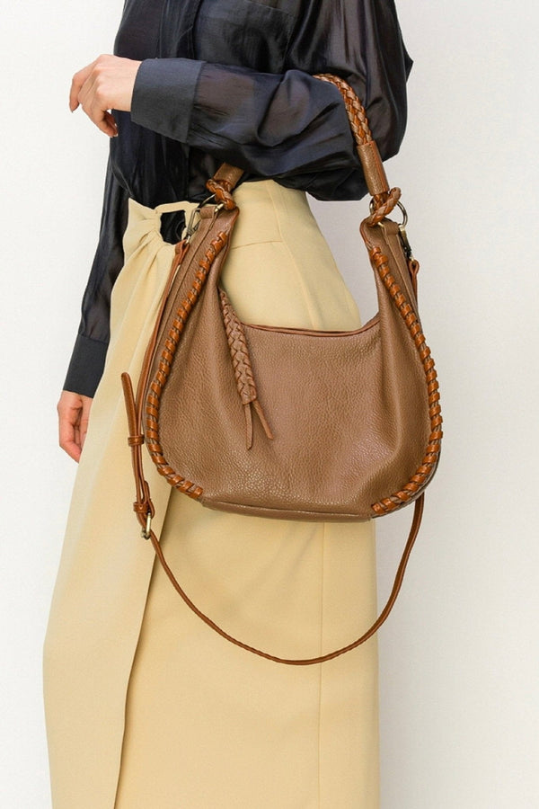 CMS049 Delia Whipstitch Hobo Shoulder Bag - MiMi Wholesale