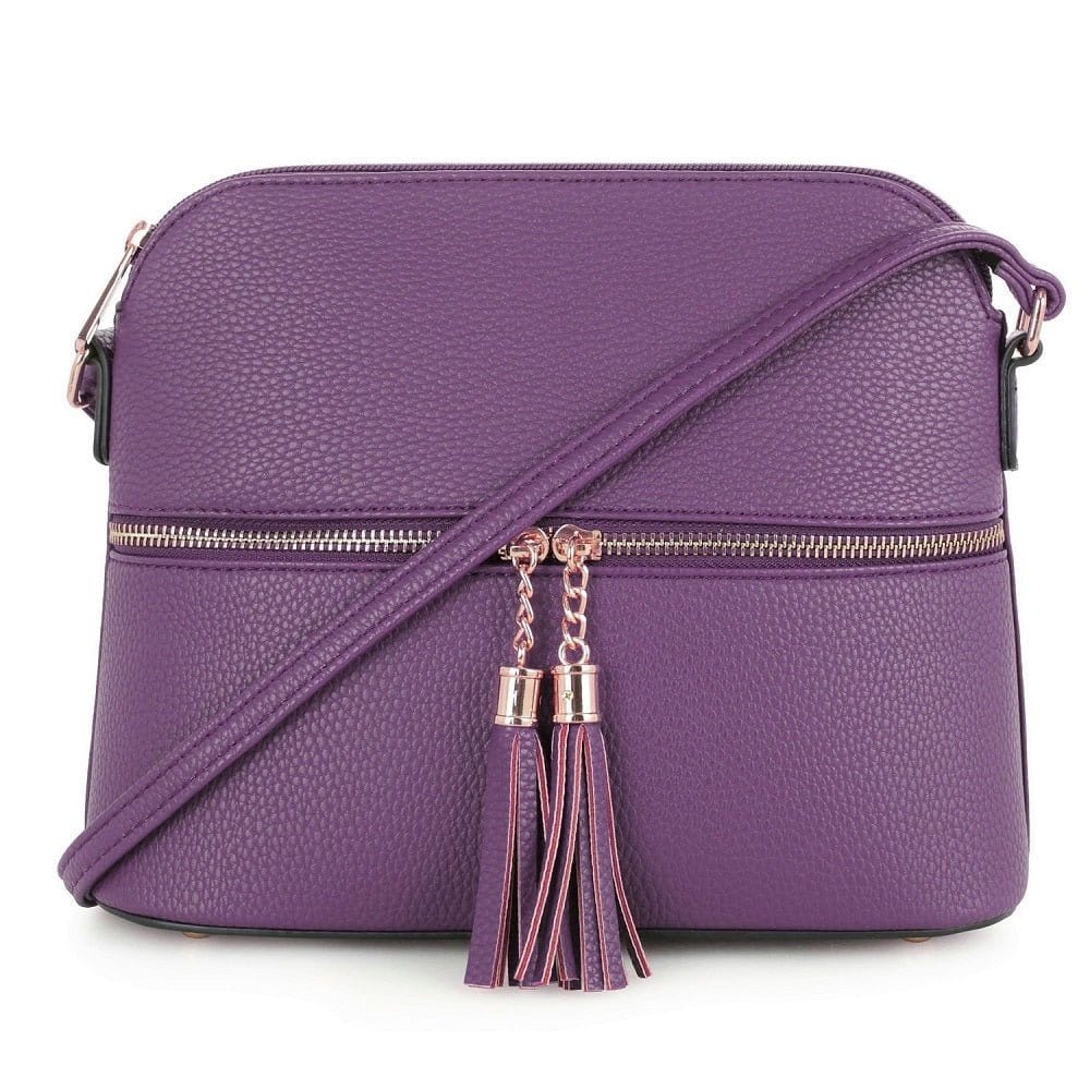 DX93031 HY3031 Dome Fashion Crossbody Bag with Tassel - MiMi Wholesale