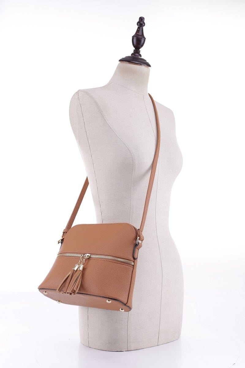 DX93031 HY3031 Dome Fashion Crossbody Bag with Tassel - MiMi Wholesale