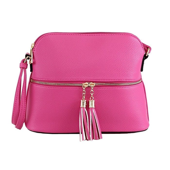 DX93031 HY3031 Dome Fashion Crossbody Bag with Tassel - MiMi Wholesale
