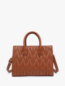 EH2248 EH Herringbone Satchel w/ Dual Handles - MiMi Wholesale
