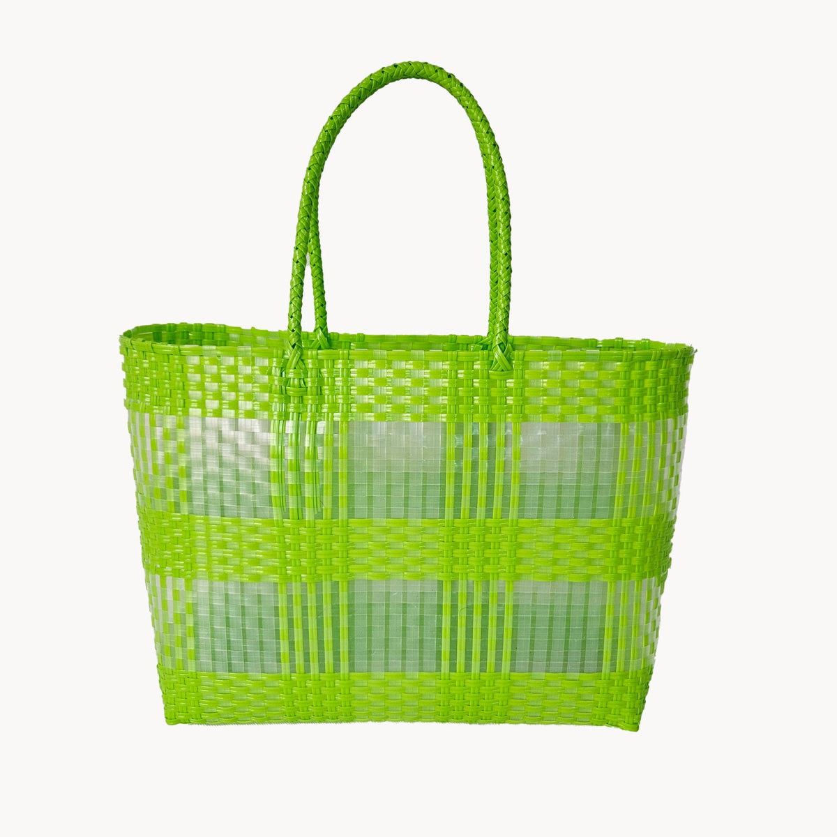 FA0002 Lexi Clear and Woven Tote Bag - MiMi Wholesale