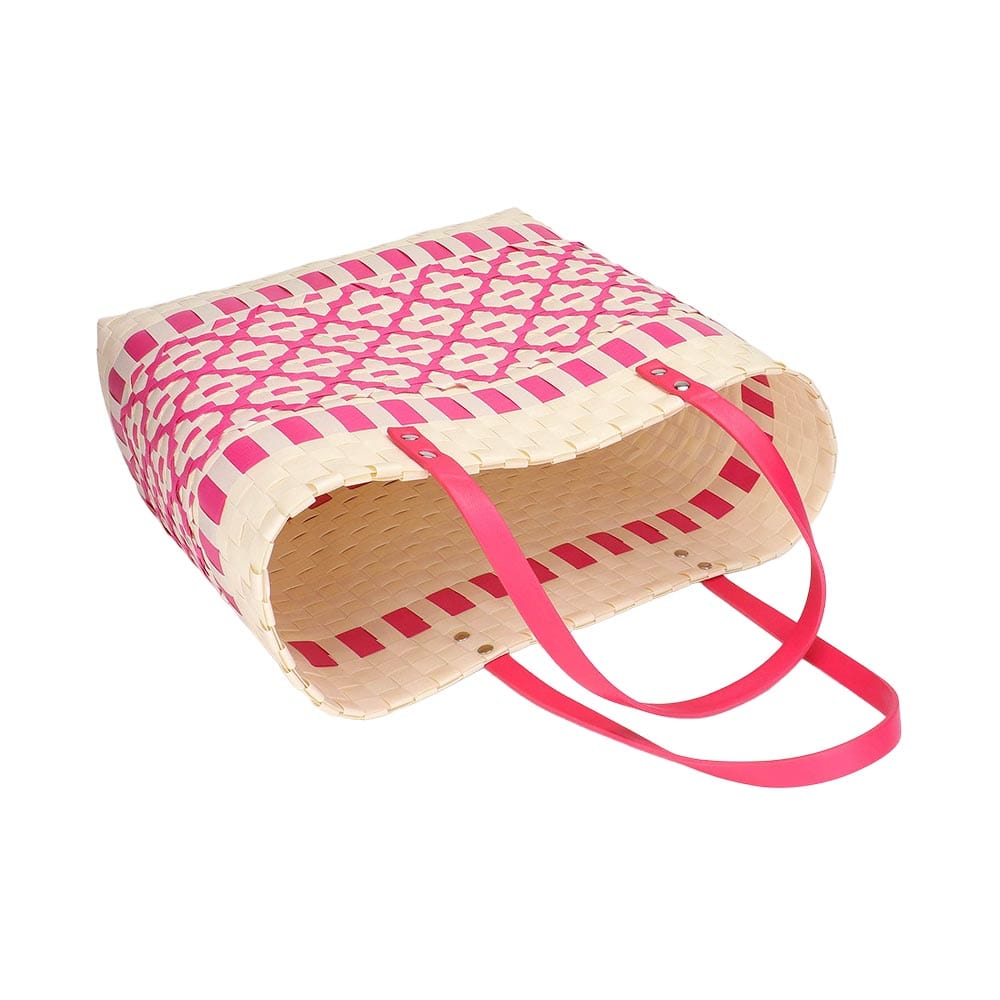 FA0011 Mercedes Patterned Woven Tote Bag - MiMi Wholesale