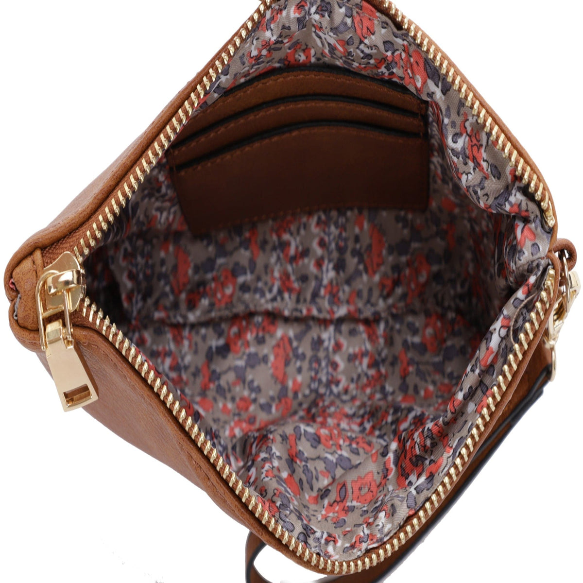 FC20496 Tonya Double Zipper 2 in 1 Hobo Bag With Wristlet - MiMi Wholesale