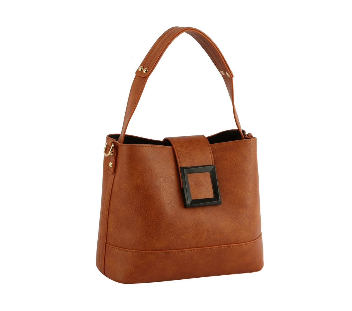 GL0029 Bucket Style w/Buckle Satchel/Crossbody - MiMi Wholesale