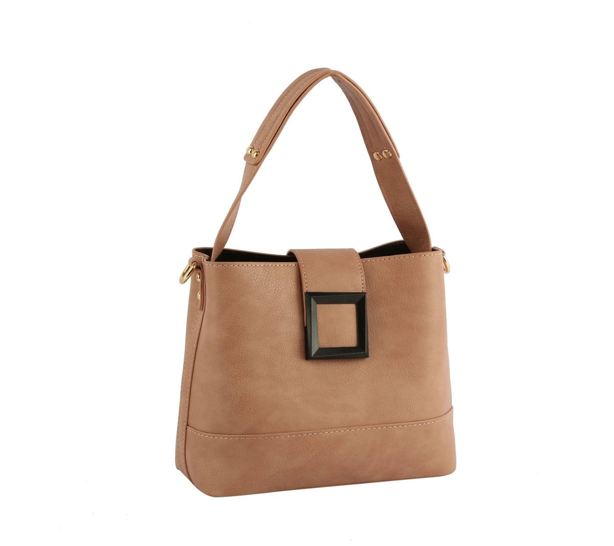 GL0029 Bucket Style w/Buckle Satchel/Crossbody - MiMi Wholesale