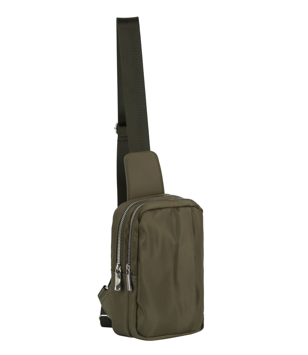 GLMA0098 Rena Double Zipper Nylon Sling Bag - MiMi Wholesale