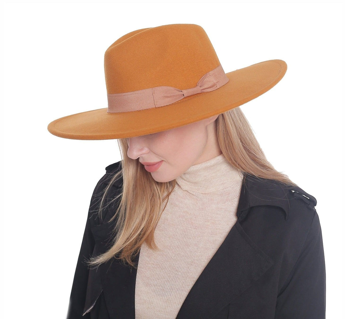 H3041 Fedora Brim Ribbon Band Hat - MiMi Wholesale