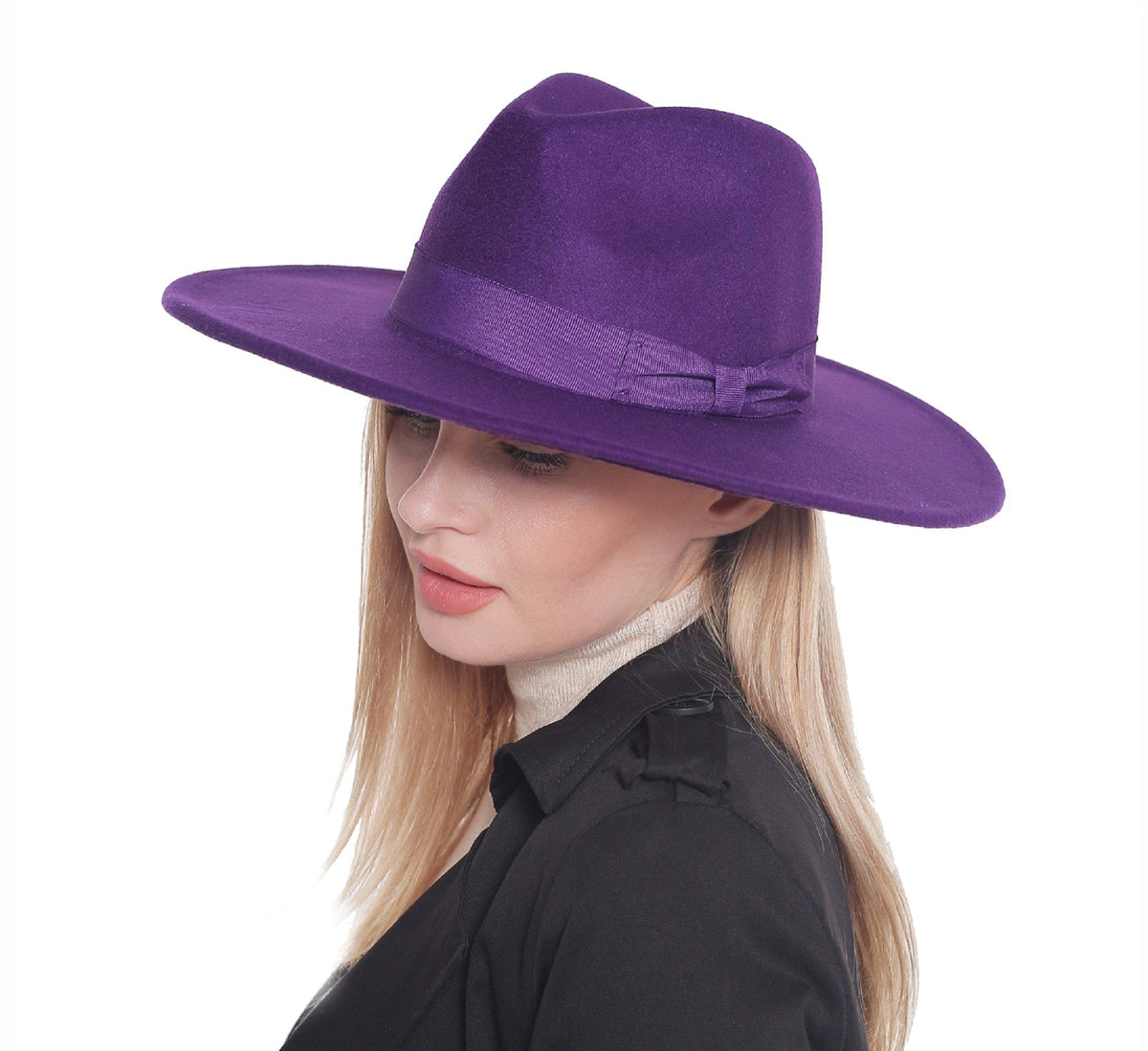 H3041 Fedora Brim Ribbon Band Hat - MiMi Wholesale