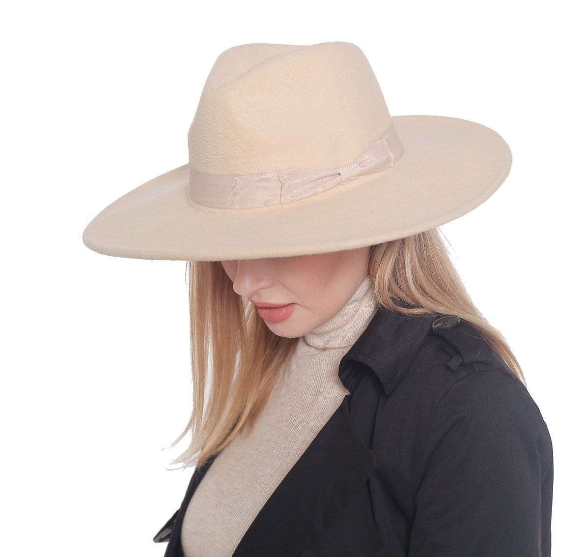 H3041 Fedora Brim Ribbon Band Hat - MiMi Wholesale
