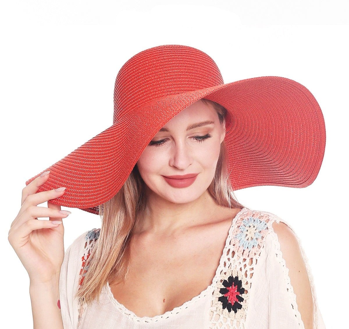 H3045 Monogrammable Straw Floppy Hat - MiMi Wholesale